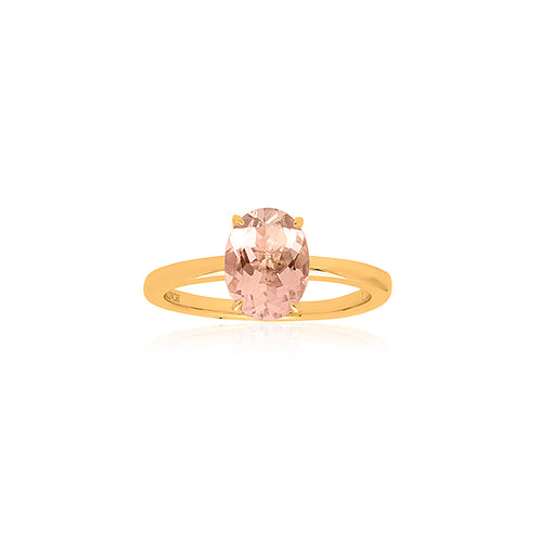 18ct Yellow Gold Corona Morganite Ring (Oval)