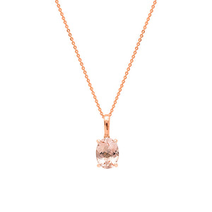 18ct Rose Gold Corona Morganite Pendant (Oval)