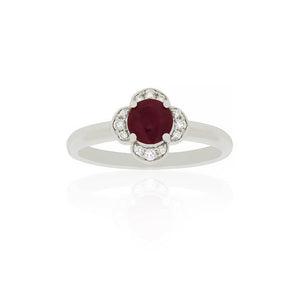 18ct White Gold Rhexia Ruby Diamond Ring