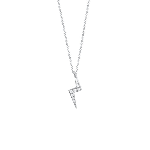 9ct White Gold Zap Diamond Pendant