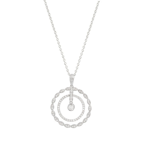 9ct White Gold Rosalia Diamond Pendant