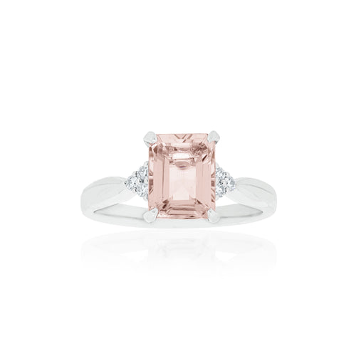 18ct White Gold Mila Morganite Diamond Ring