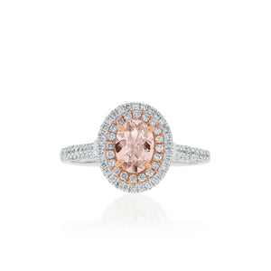 18ct White Gold Emilia Morganite Diamond Ring