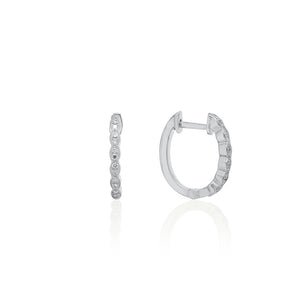 18ct White Gold Rosalia Diamond Hoop Earrings