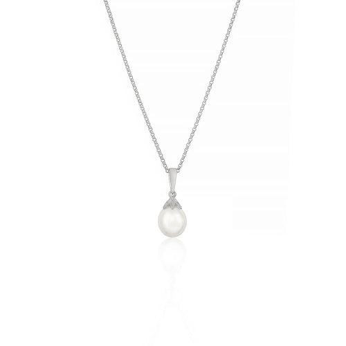 9ct White Gold Willa FWP Pearl Pendant