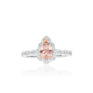 18ct White Gold Violet Morganite Diamond Ring