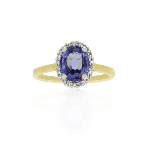 18ct Yellow Gold Beatrice Sapphire Diamond Ring