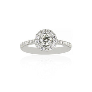 9ct White Gold Diamond Halo Ring