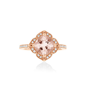 18ct Rose Gold Josette Morganite Diamond Ring