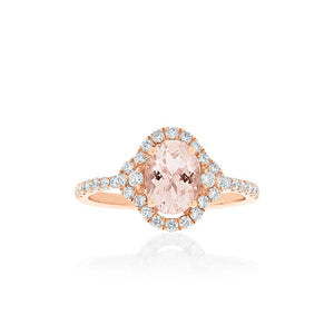 18ct Rose Gold Maura Morganite Diamond Ring