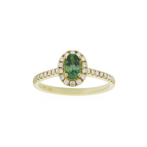 18ct Yellow Gold Amelia Montana Sapphire Diamond Ring