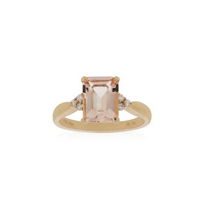 18ct Rose Gold Mila Morganite Diamond Ring