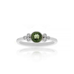 18ct White Gold Everly Green Sapphire Diamond Ring