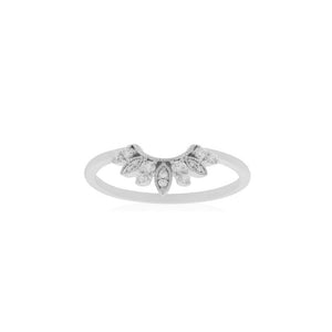 18ct White Gold Everette Diamond Curve Band