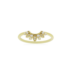 18ct Yellow Gold Everette Diamond Curve Band