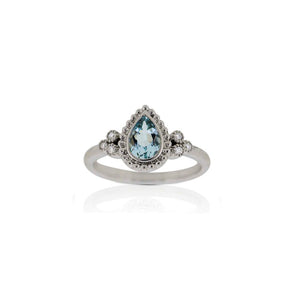 9ct White Gold Valeria Aquamarine Ring
