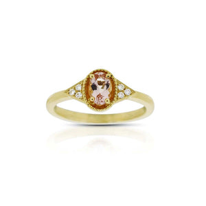 18ct Yellow Gold Petra Morganite Diamond Ring