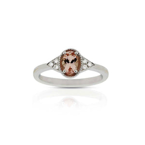 18ct White Gold Petra Morganite Diamond Ring