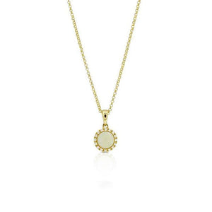 9ct Yellow Gold Priscilla Opal Diamond Pendant