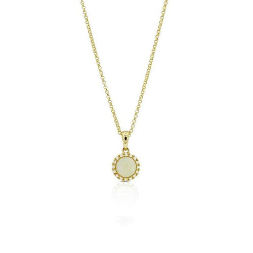 9ct Yellow Gold Priscilla Opal Diamond Pendant