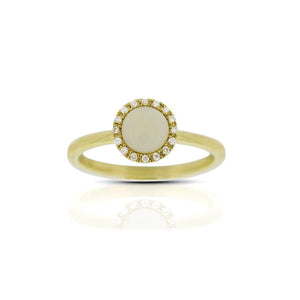 9ct Yellow Gold Priscilla Opal Diamond Ring