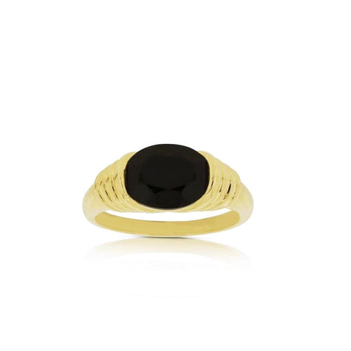 9ct Yellow Gold Ophelia Onyx Ring