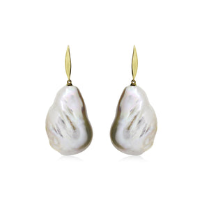 9ct Yellow Gold Pearl Drop Earrings