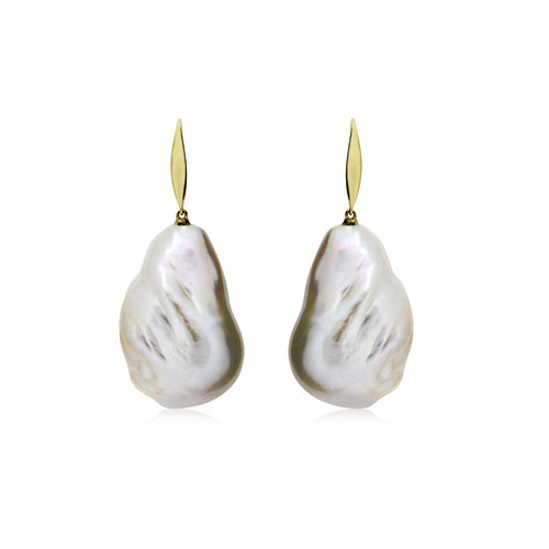 9ct Yellow Gold Pearl Drop Earrings