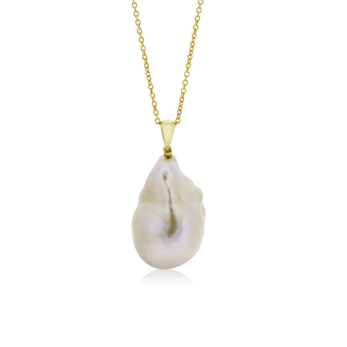 9ct Yellow Gold Pearl Drop Pendant