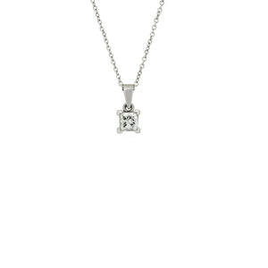 18ct White Gold Solitaire Diamond Necklace