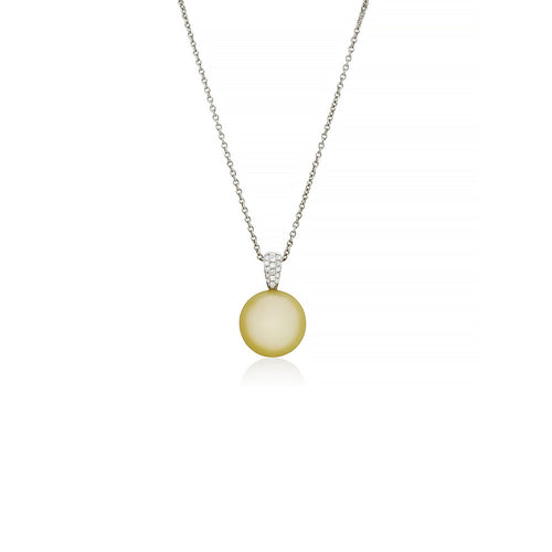 18ct White Gold Pearl Diamond Pendant