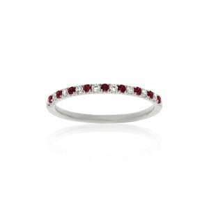 18ct White Gold Arian Ruby Diamond Band