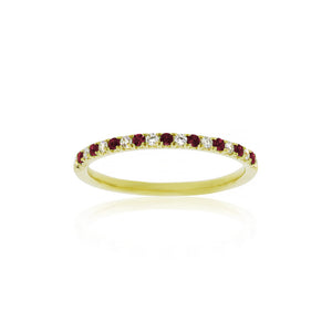18ct Yellow Gold Arian Ruby Diamond Band