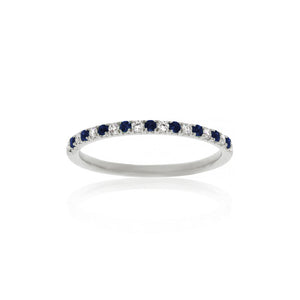 18ct White Gold Arian Sapphire Diamond Band