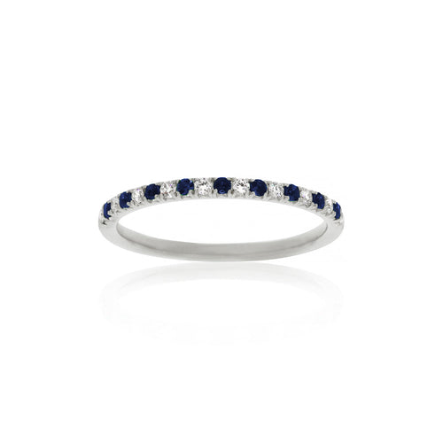18ct White Gold Arian Sapphire Diamond Band