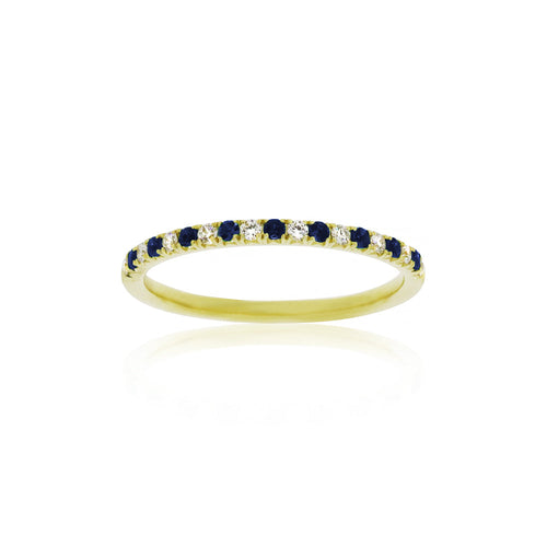 18ct Yellow Gold Arian Sapphire Diamond Band