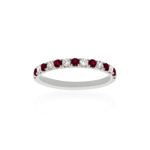 18ct White Gold Azure Ruby Diamond Band