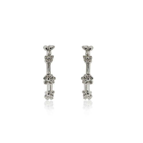 Sterling Silver Flora Hoop Earrings