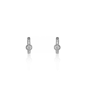 Silver CZ Huggie Earrings