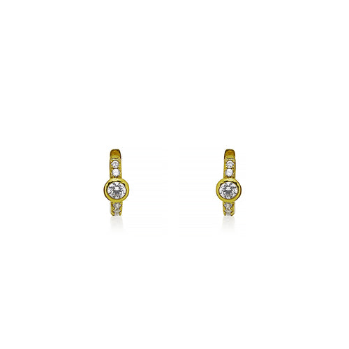 Gold Plated CZ Huggie