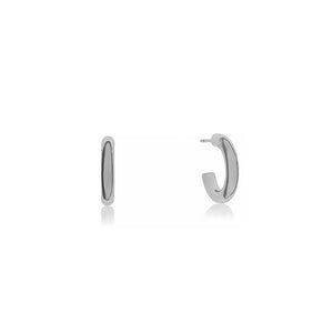 Silver Tube Hoop Earring - Wide