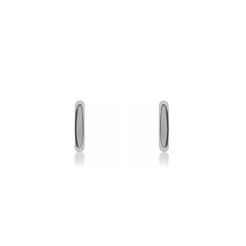 Silver Tube Hoop Earring - Wide