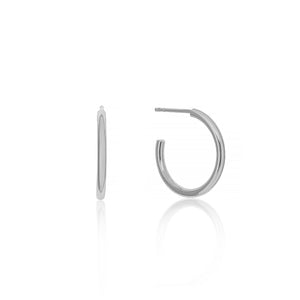 Sterling Silver Tube Hoop Earring - Slim