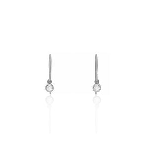Silver CZ Drop Hook Earrings