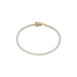 Gold Plated Paloma CZ Tennis Bracelet -2mm