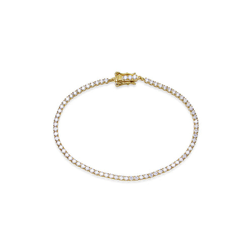 Gold Plated Paloma CZ Tennis Bracelet -2mm