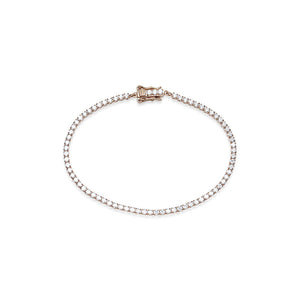 Rose Gold Plated Paloma CZ Tennis Bracelet -2mm