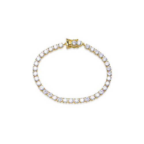 Gold Plated Paloma CZ Tennis Bracelet -4mm