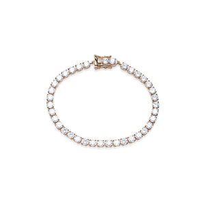 Rose Gold Plated Paloma CZ Tennis Bracelet -4mm