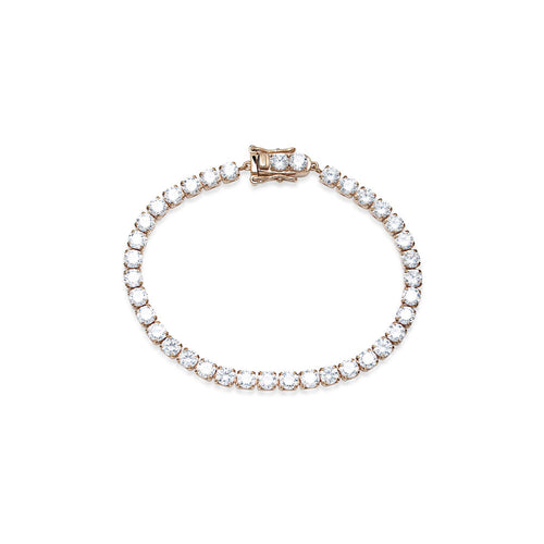 Rose Gold Plated Paloma CZ Tennis Bracelet -4mm